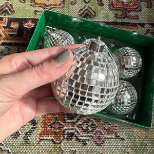 Silver Disco Ball Christmas Ornaments